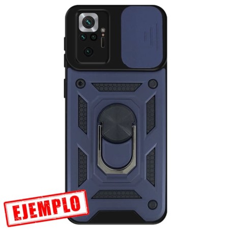 Carcasa Reforzada Azul + Anillo Magnético + Tapa Cámara Xiaomi Redmi Note10 Pro