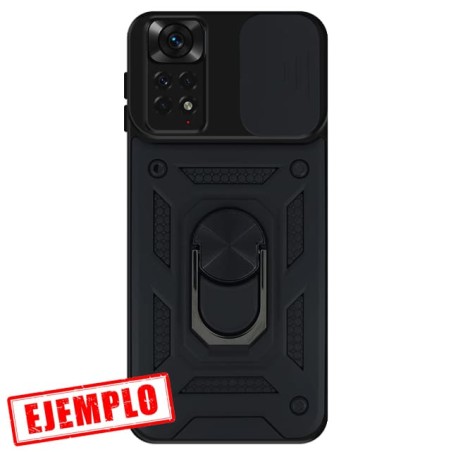 Carcasa Reforzada Negra + Anillo Magnético + Tapa Cámara Xiaomi Redmi Note11 4G / Note11S