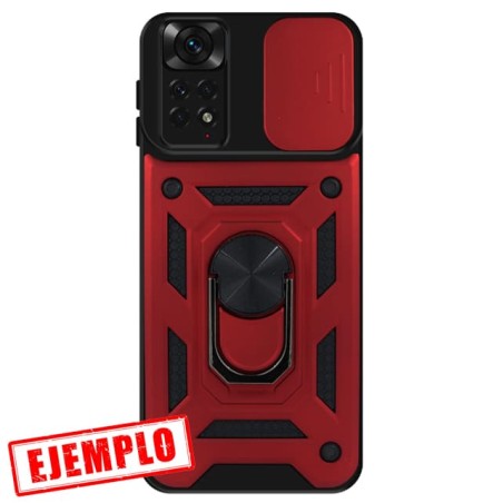 Carcasa Reforzada Roja + Anillo Magnético + Tapa Cámara Xiaomi Redmi Note11 4G / Note11S