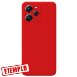 Funda Gel Tacto Silicona Roja Cámara 2D Xiaomi Redmi 12