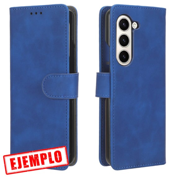 Carcasa Polipiel Azul Samsung Galaxy Z Fold 5 con Tarjetero