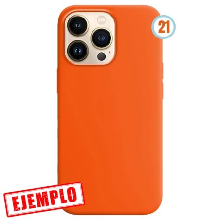 Funda Gel Tacto Silicona Naranja Nº 21 iPhone 14 Pro Max