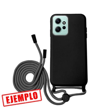 Funda Gel Tacto Silicona + Colgante Negra Xiaomi Redmi Note 12 4G