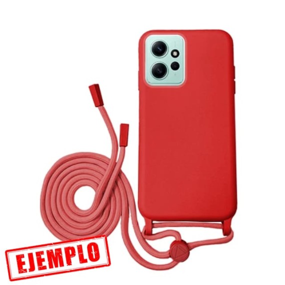 Funda Gel Tacto Silicona + Colgante Roja Xiaomi Redmi Note 12 4G