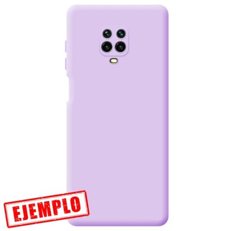 Funda Gel Tacto Silicona Lila Cámara 3D Xiaomi Redmi Note 9S / Note 9 Pro