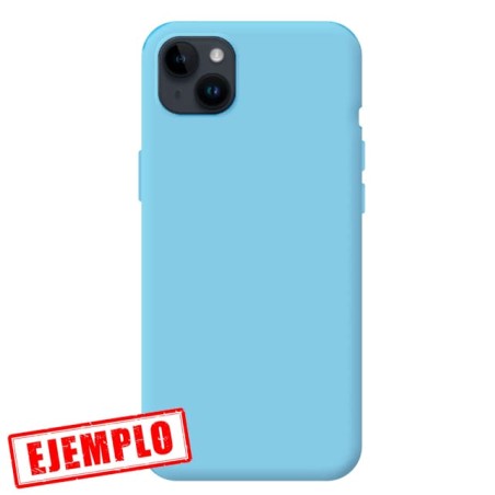 Funda Gel Tacto Silicona Azul iPhone 15