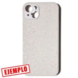 Carcasa Glitter Blanca iPhone 15