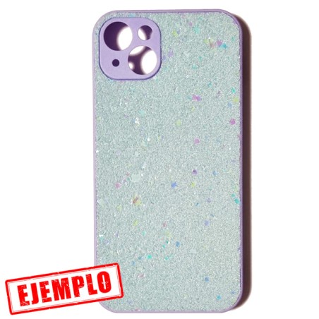 Carcasa Glitter Verde Lila iPhone 15