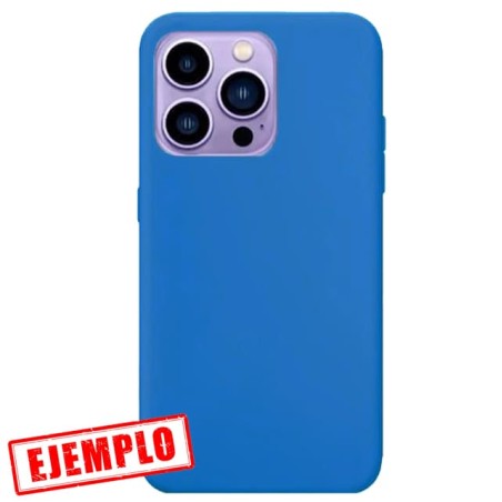 Funda Gel Tacto Silicona Azul Oscuro iPhone 15 Pro