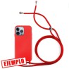 Funda Gel Tacto Silicona + Colgante Roja iPhone 15 Pro