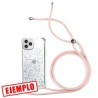 Funda Gel Reforzada Glitter + Colgante Rosa iPhone 15 Pro