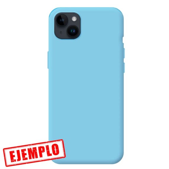 Funda Gel Tacto Silicona Azul iPhone 15 Plus