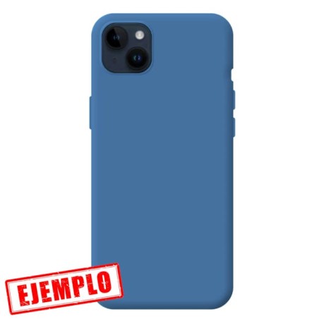 Funda Gel Tacto Silicona Azul Oscuro iPhone 15 Plus