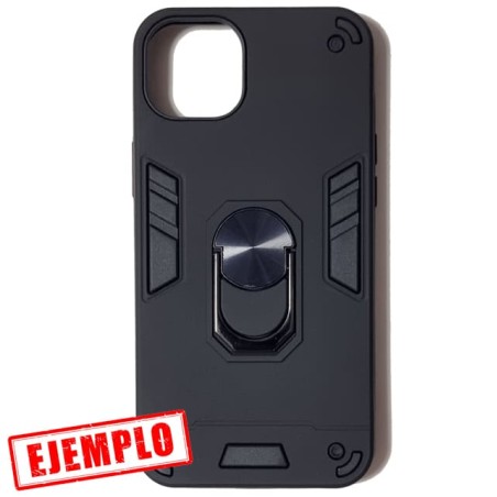 Carcasa Reforzada Negra + Anillo Magnético iPhone 15 Plus