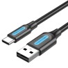 Cable de Carga y Datos Nanocable Tipo C (Macho) a USB A (Macho) Negro 3A 3M