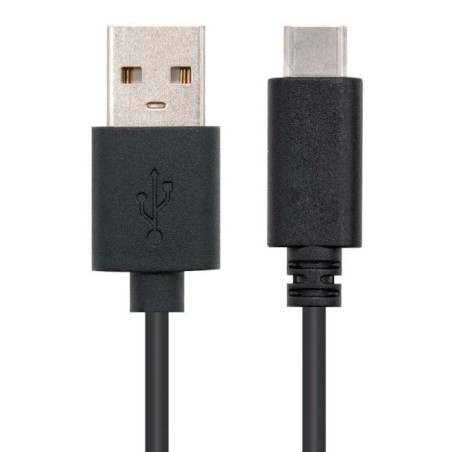Cable de Carga y Datos Nanocable Tipo C (Macho) a USB A (Macho) Negro 3A 3M