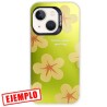 Carcasa Metalizada Degradada Flores iPhone 15 Plus