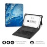 Funda Libro Universal Subblim Tablet 10.1" a 11" con Teclado Bluetooth Mármol Blanco