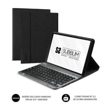 Funda Libro Subblim Samsung Galaxy Tab A8 10.5" X202 X205 con Teclado Bluetooth Negra