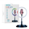 Live Beauty Anillo RGB LED 26cm + Base SobreMesa Extensible hasta 168cm