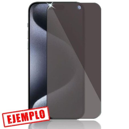 Protector Pantalla Privacidad Full 3D Negra Cristal Templado iPhone 15 Pro