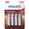 4 Pilas Philips Alcalinas AA LR6 1,5V