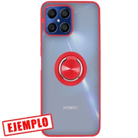 Carcasa Smoked Borde Rojo + Anillo Magnético Honor X8 5G / Honor 70 Lite