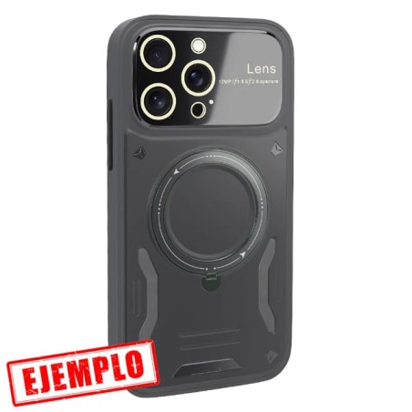 Carcasa Reforzada Negra + Soporte iPhone 15 Pro Max