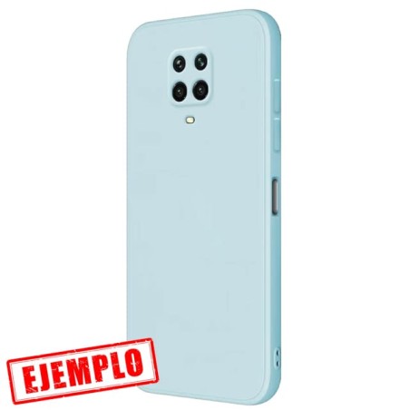 Funda Gel Tacto Silicona Azul Claro Cámara 3D Xiaomi Redmi Note 9S / Note 9 Pro