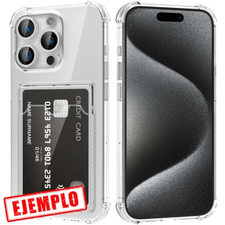 Carcasa Reforzada Premium Transparente con Tarjetero iPhone 15 Pro Max