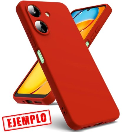 Funda Gel Tacto Silicona Roja Cámara 2D Xiaomi Redmi 13C 4G