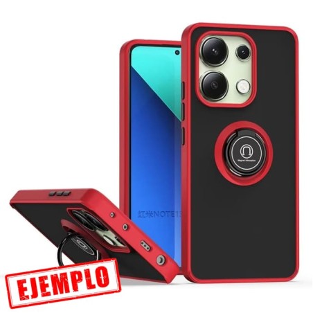 Carcasa Smoked Borde Rojo + Anillo Magnético Xiaomi Redmi Note 13 5G