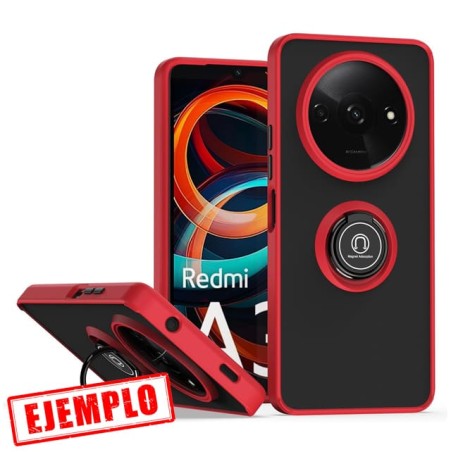 Carcasa Smoked Borde Rojo + Anillo Magnético Xiaomi Redmi A3