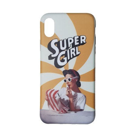 Funda Gel Premium Super Girl Retro iPhone X/XS