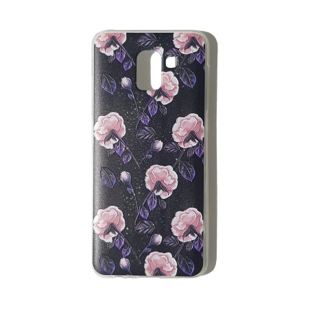 Funda Gel Basic Flores Rosas Samsung Galaxy J6 2018